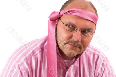 Partying businessman