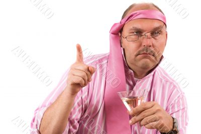 Drunk businessman