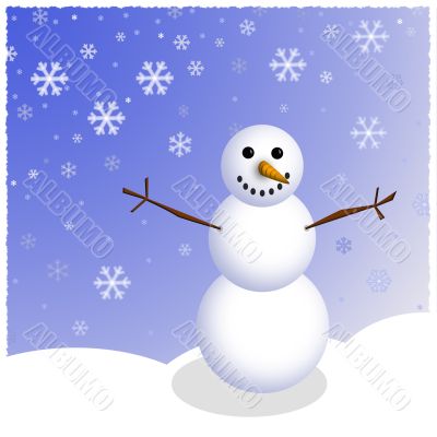 Winter Snowman Scene