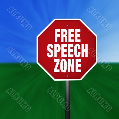 Free Speech Zone Stop Sign