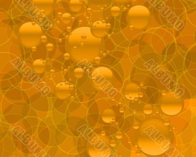Gold Bubbles Orange Circles Background