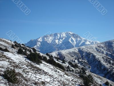 Mountains in a snow