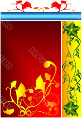 Grunge floral background. Vector illustration.