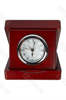 Wooden clock isolated