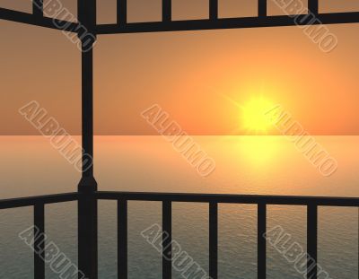 sunset above a quiet sea
