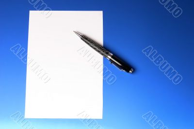 modern beautiful pen and sheet of paper