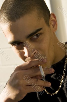 young man smoking