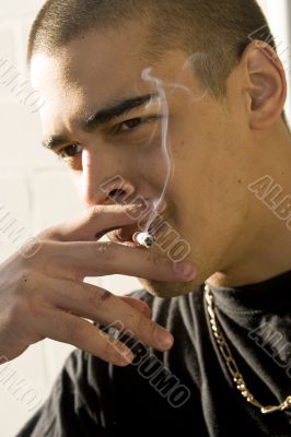 young man smoking