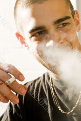 young man smoking