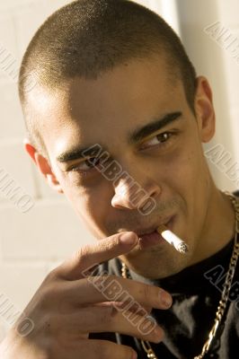 young man smoking
