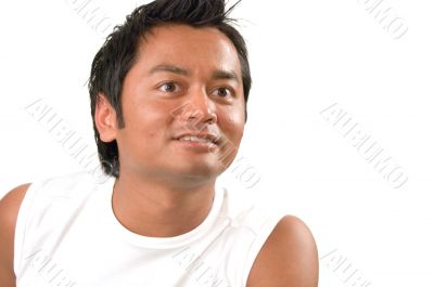 man looking up