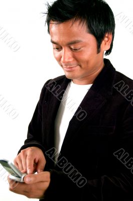 businessman dialing