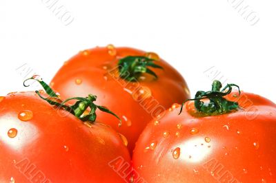 three ripe tomatoes