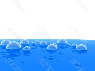 clean liquid of blue color
