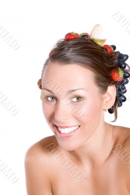 Happy fruity girl