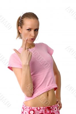 girl in pink