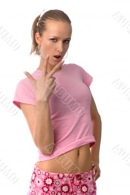 girl in pink
