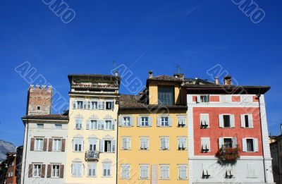 Multicolored houses in Trento