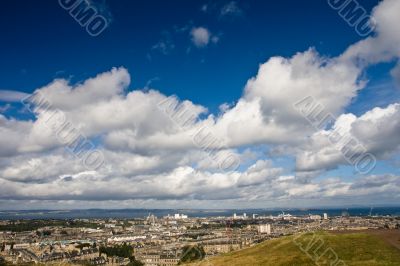 Edinburgh under a cloudy sky