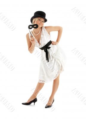 pretty lady with black mask