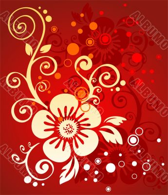 Red floral background