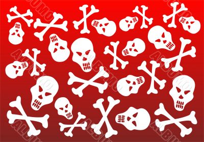 White skulls background