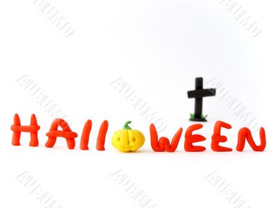 Halloween inscription from plasticine