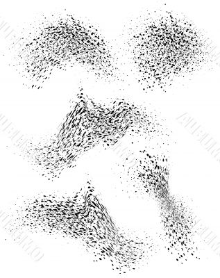 abstract halftone wave in black and white