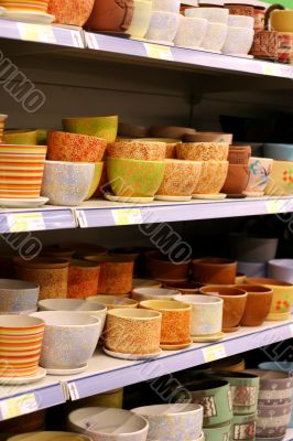 ceramic bowls in supermarket