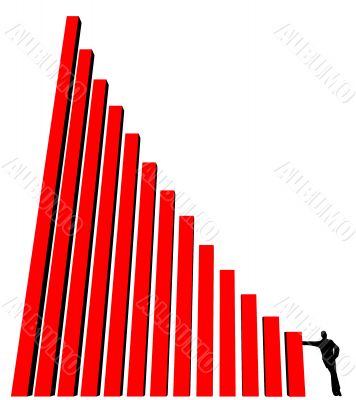 silhouette of man and histogram