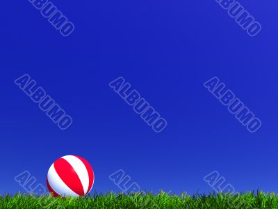 child`s ball on a grass