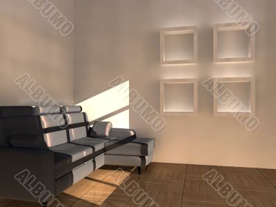 sofa of brown color
