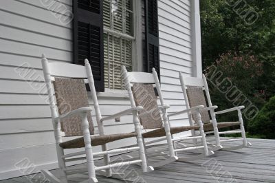 Three Rockers on Porch
