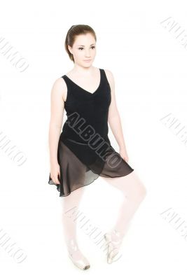 A young girl stretching