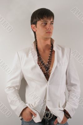 Man in a white jacket