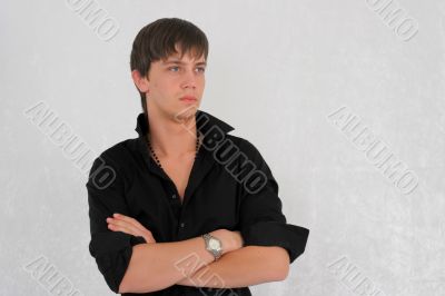 Man in a black shirt