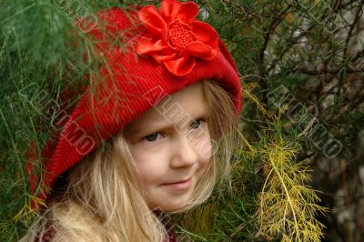 the girl in red hat