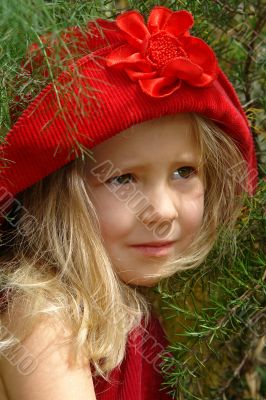 the girl in red hat