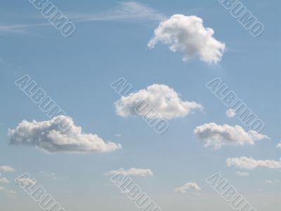 swimming wool pack clouds in the sky