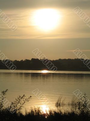 sunset over the river