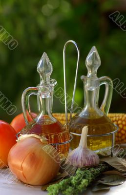 Olive oil and vinegar