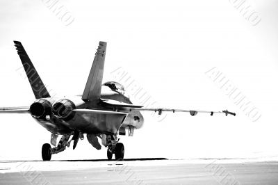 F18 taxiing bw