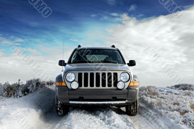 SUV on snow