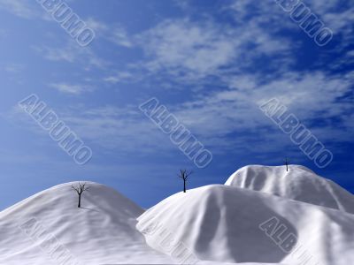 snow-bound hills
