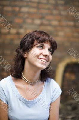 Portrait on a brick background