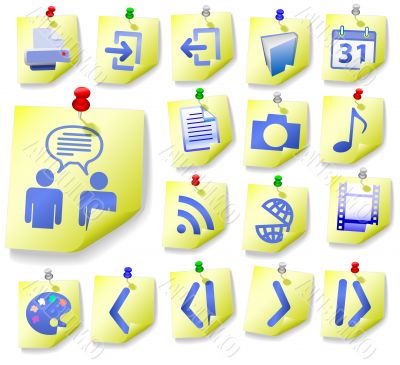 Notepad Memo Peel Icon Set 2