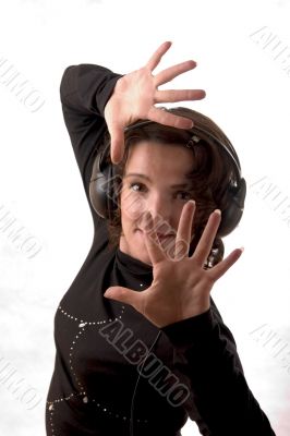 girl in headphones