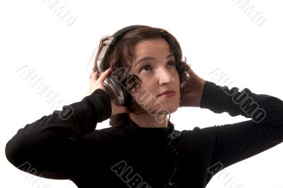girl in headphones