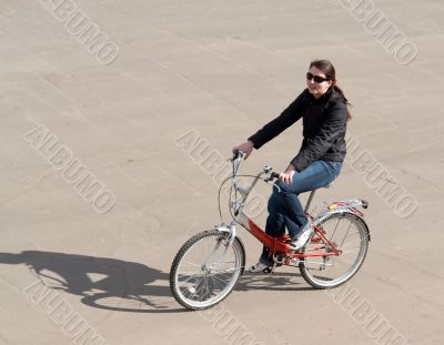 woman on a bicycle