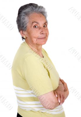 happy elderly woman